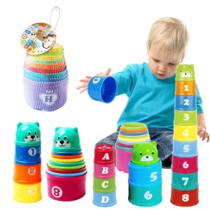 Kids Fun Number Letters Stacking Cup Toys