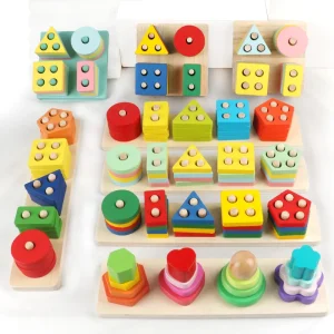 Wooden Montessori Toy Building Blocks