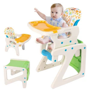 2-in-1 High Chair Foldable with Table Footrest,