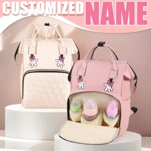 Personalized Name Multi-functional Double Shoulder Storage Diaper Backpack